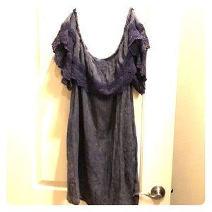 Umgee chambray off the shoulder dress